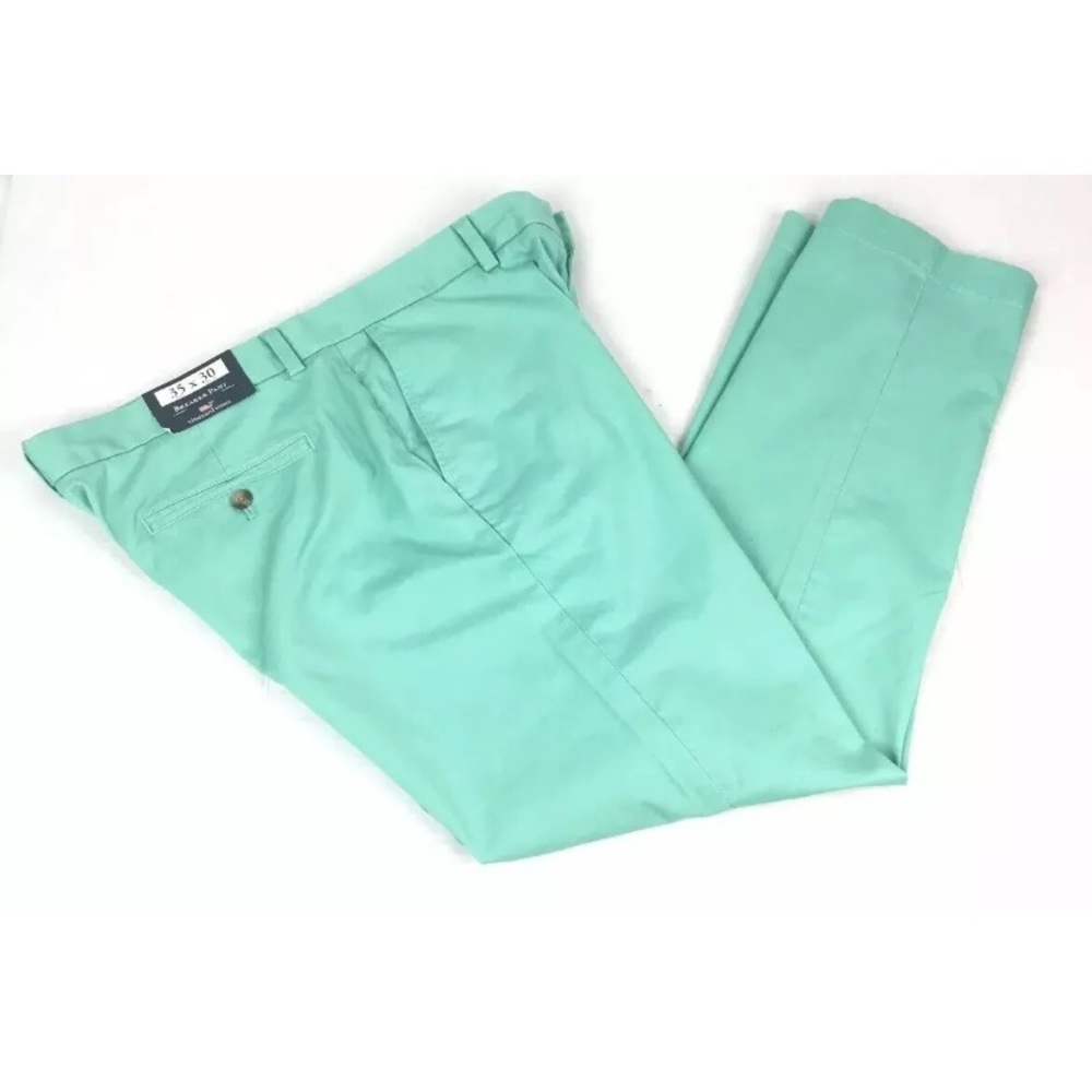 VINEYARD VINES Green Solid Breaker Pants Chinos